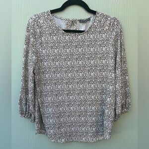 Adrianna Papell Monochrome Patterned Blouse